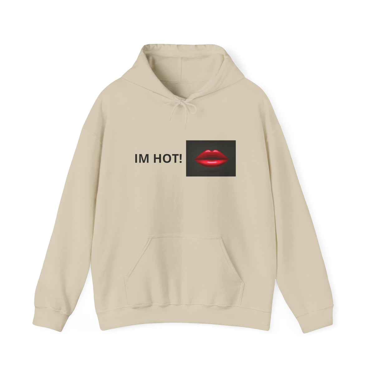 IM HOT! Red Lip Graphic Hoodie — Trendy Statement Pullover
