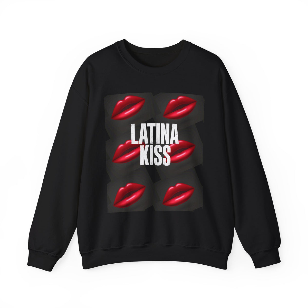 Latina Kiss Crewneck Sweatshirt — Bold Red Lips Graphic