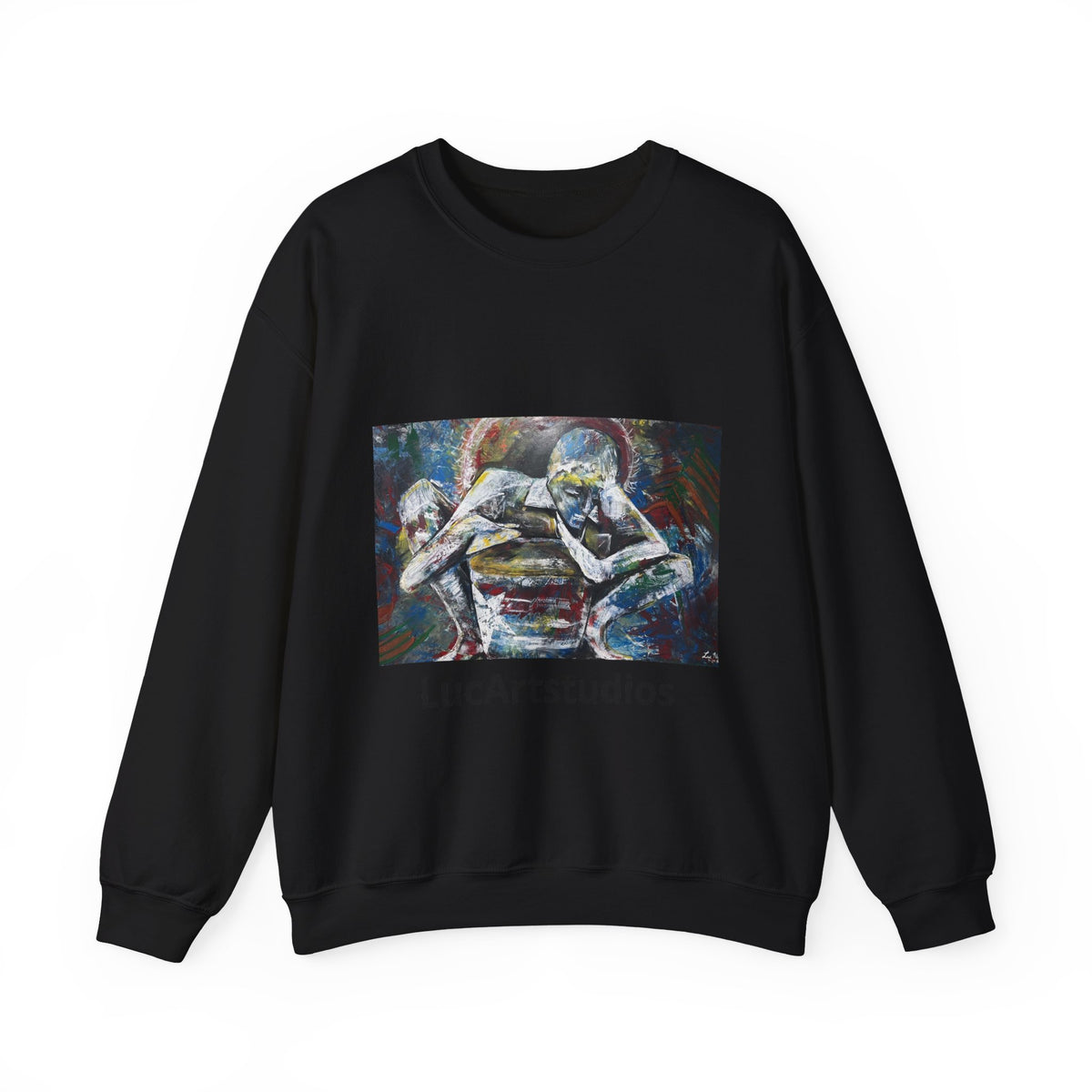Artistic Figurative Crewneck Sweatshirt — "LucArtstudios" Graphic