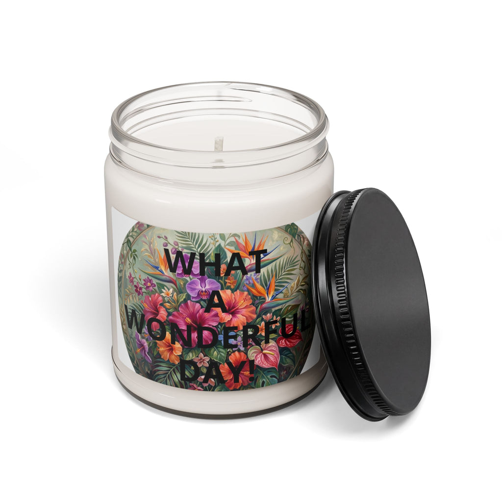 Scented Soy Candle — “What a Wonderful Day” Floral Jar (9 oz)