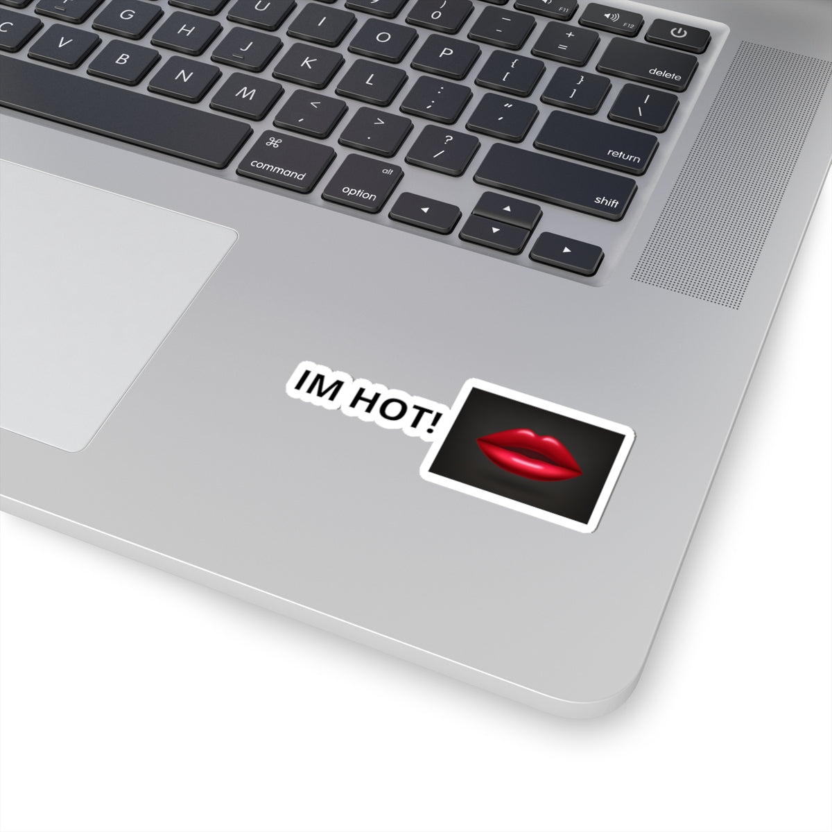 “IM HOT!” Kiss-Cut Sticker — Red Lips Graphic Sticker