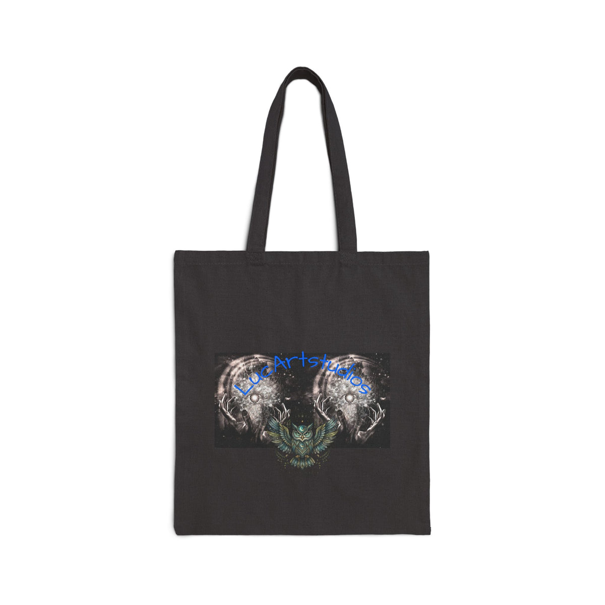 Canvas Tote Bag — Mystical Owl Galaxy Art Tote for Book Lovers & Nature Fans