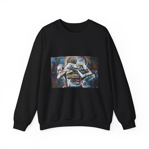Abstract Thinkers Crewneck Sweatshirt — Reflective Conversation Art