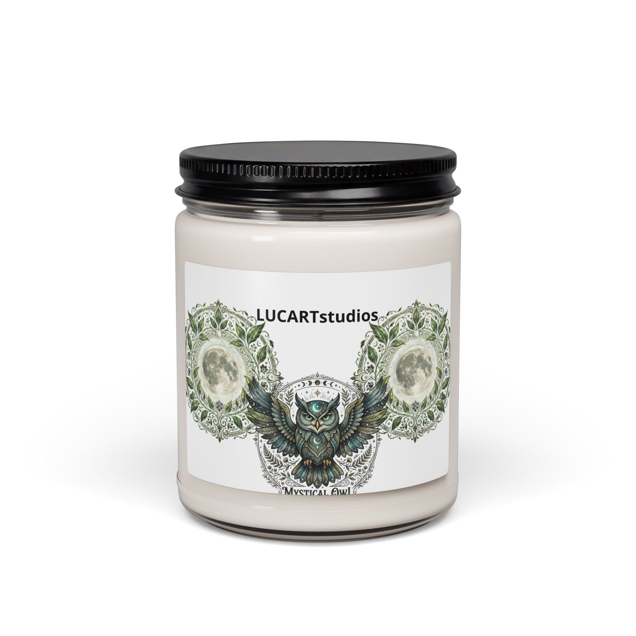 Mystical Owl Soy Candle — 9oz Scented Jar (LUCARTstudios)