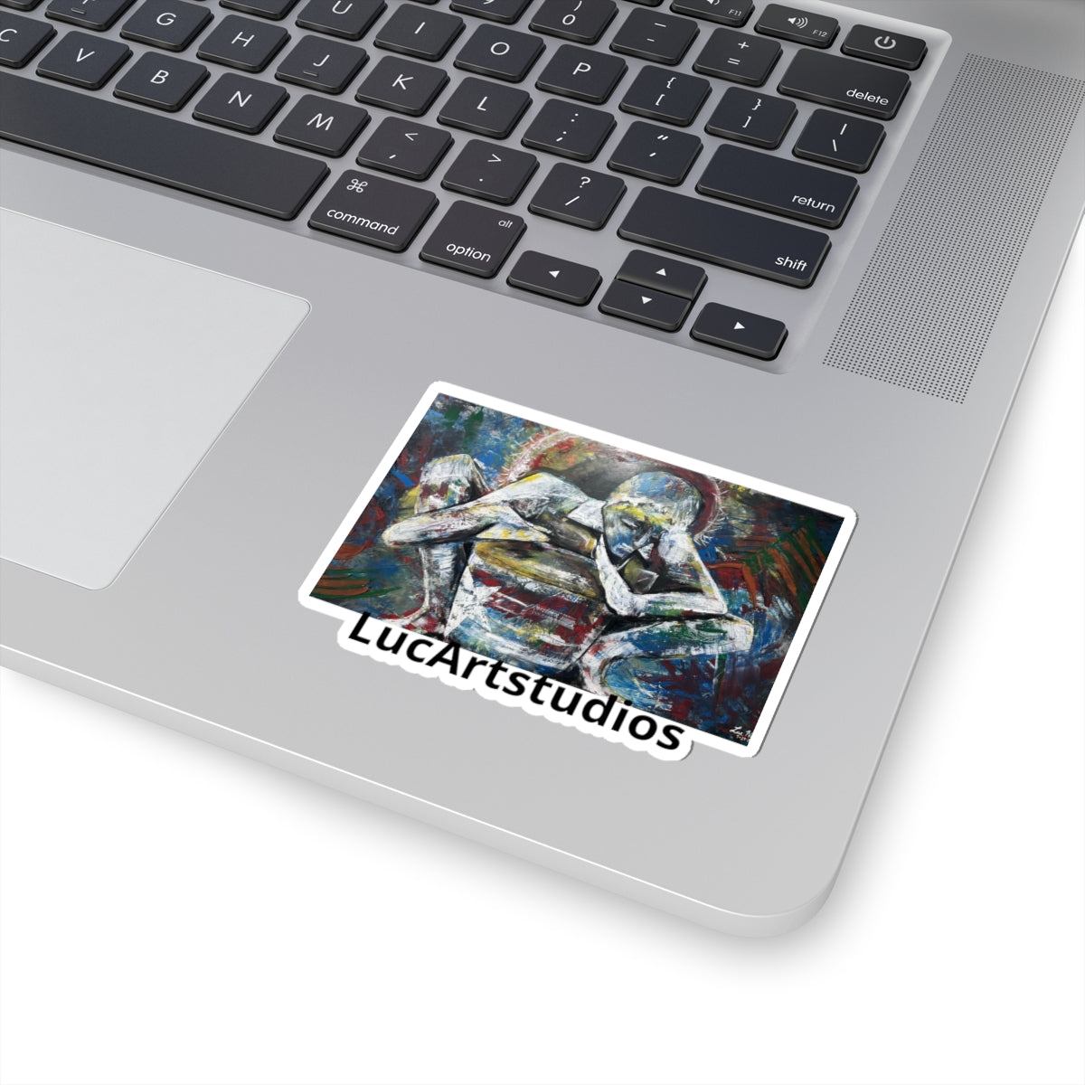 Abstract Embrace Art Sticker — LucArtstudios Kiss-Cut Sticker