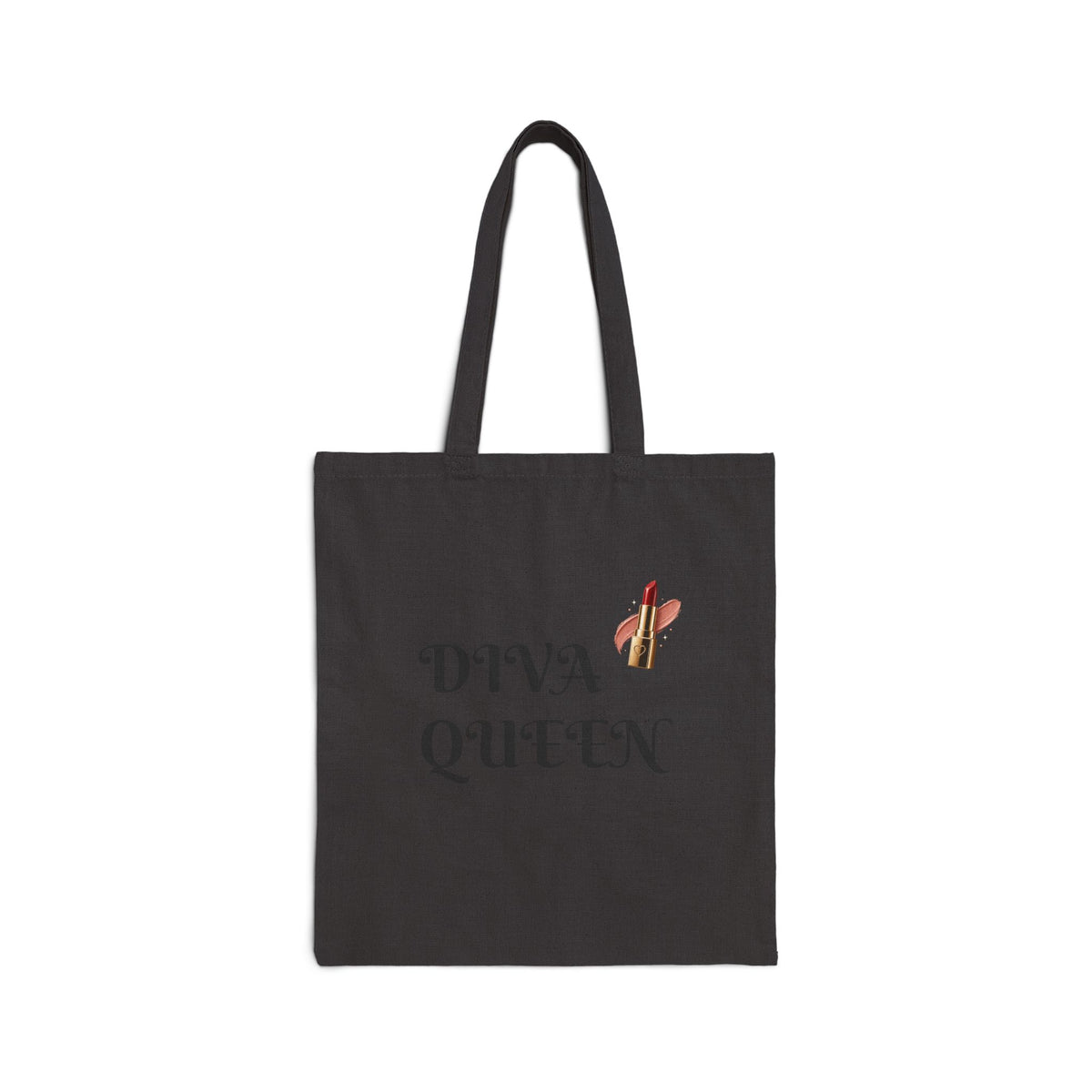 Diva Queen Canvas Tote Bag — Feminine Makeup & Lipstick Reusable Shopper