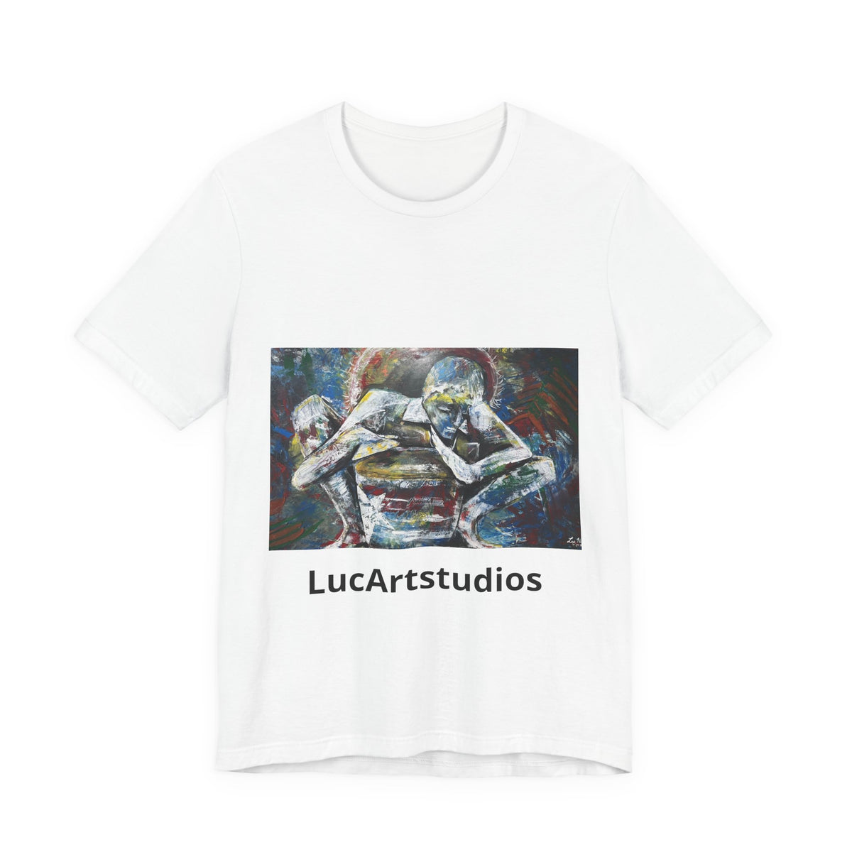Abstract Figurative Art Tee — LucArtstudios Printed Short Sleeve T‑Shirt
