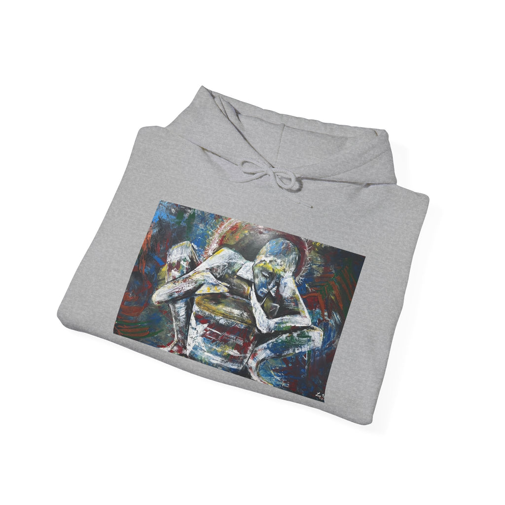 Abstract Wrestlers Hoodie – Athletic Art Pullover with Colorful Wrestling Design