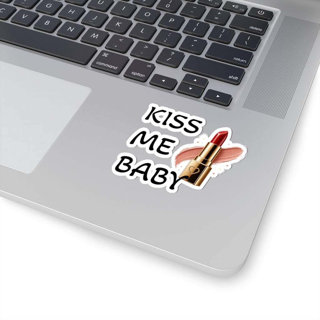 Kiss Me Baby Lipstick Sticker — Cute Cosmetic Vinyl Kiss-Cut Decal