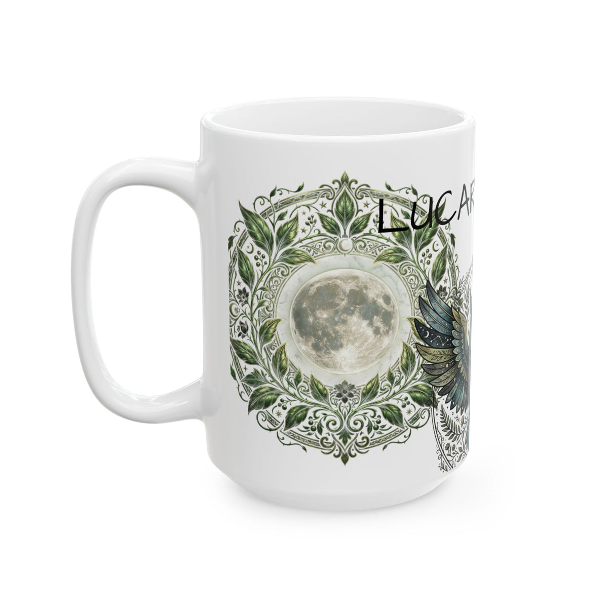 Owl Mandala Ceramic Mug (11oz & 15oz) — Boho Mystic Woodland Coffee Cup