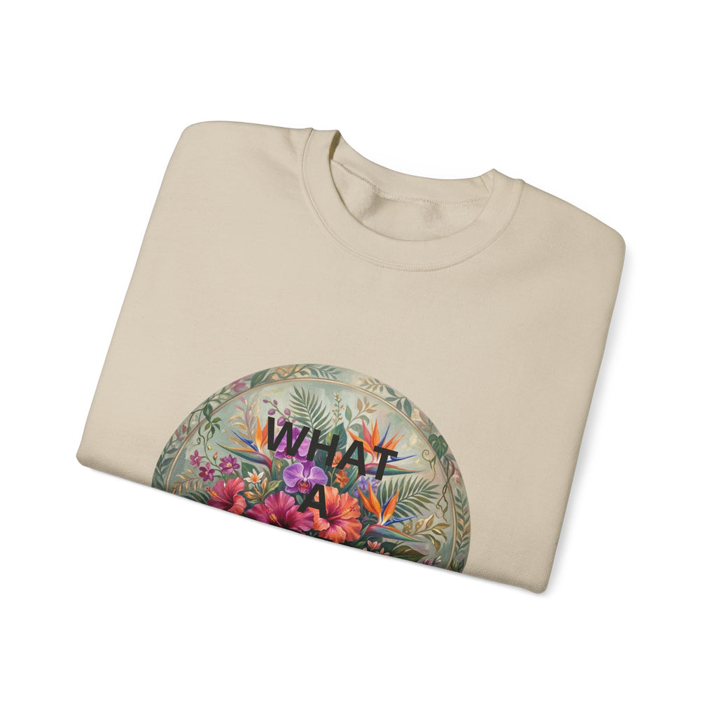 Floral "What a Wonderful" Crewneck Sweatshirt