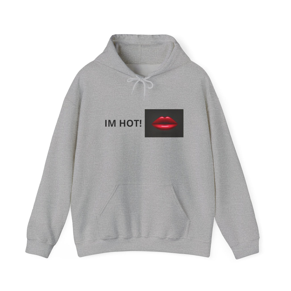 IM HOT! Red Lip Graphic Hoodie — Trendy Statement Pullover