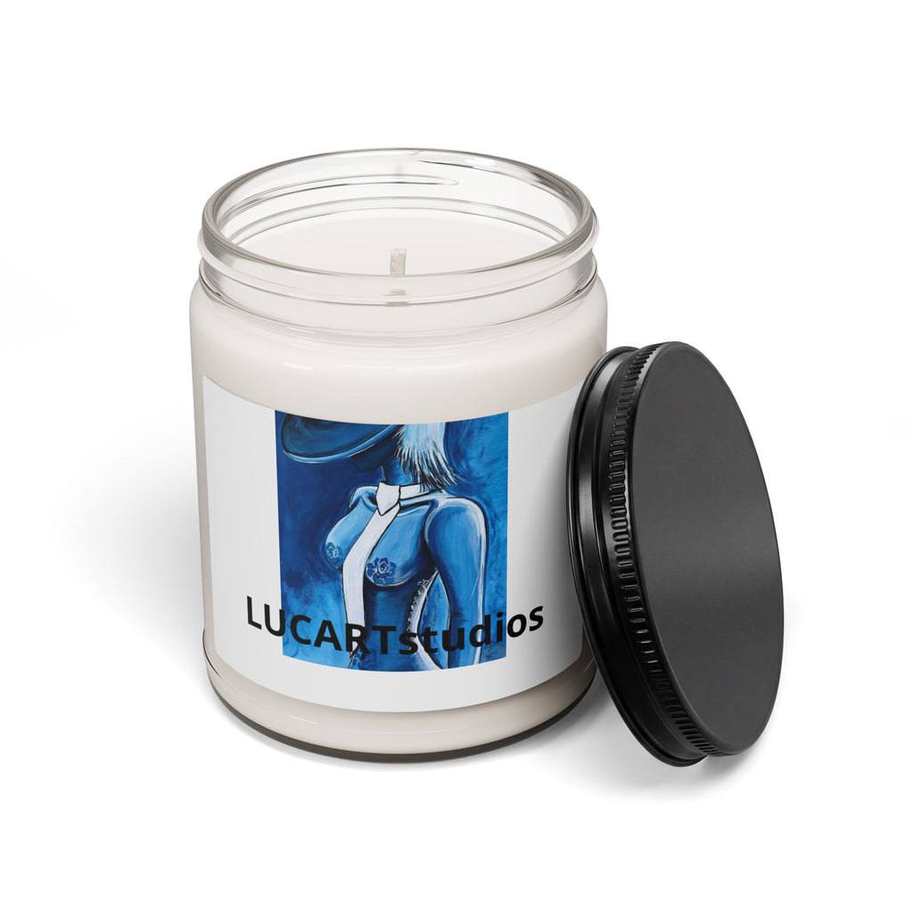 LucART Blue Muse 9oz Scented Soy Candle — Artistic Eau de Parfum Jar