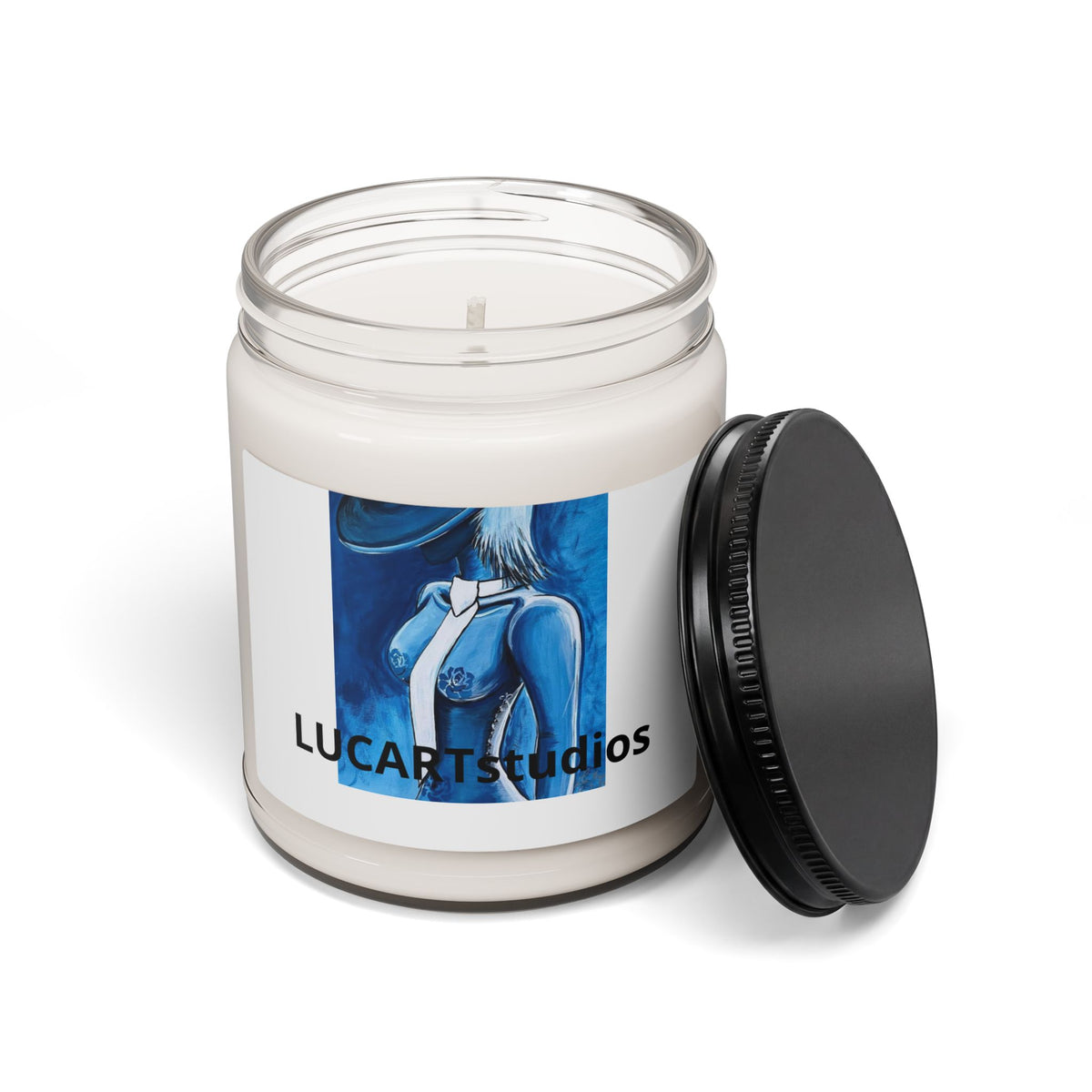 LucART Blue Muse 9oz Scented Soy Candle — Artistic Eau de Parfum Jar