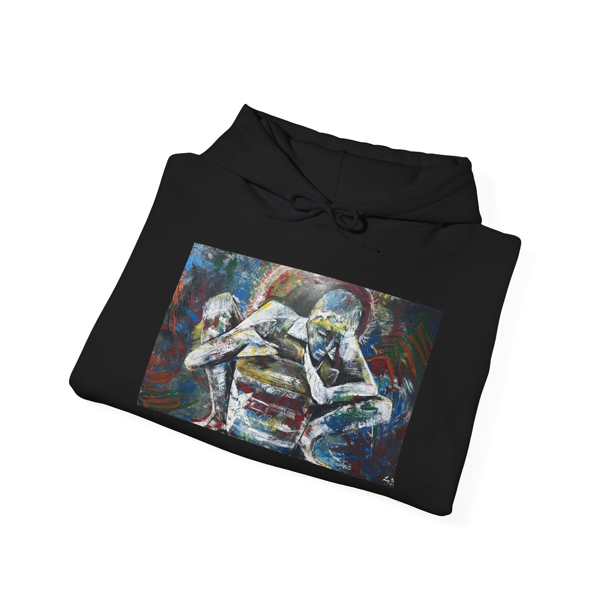 Abstract Wrestlers Hoodie – Athletic Art Pullover with Colorful Wrestling Design
