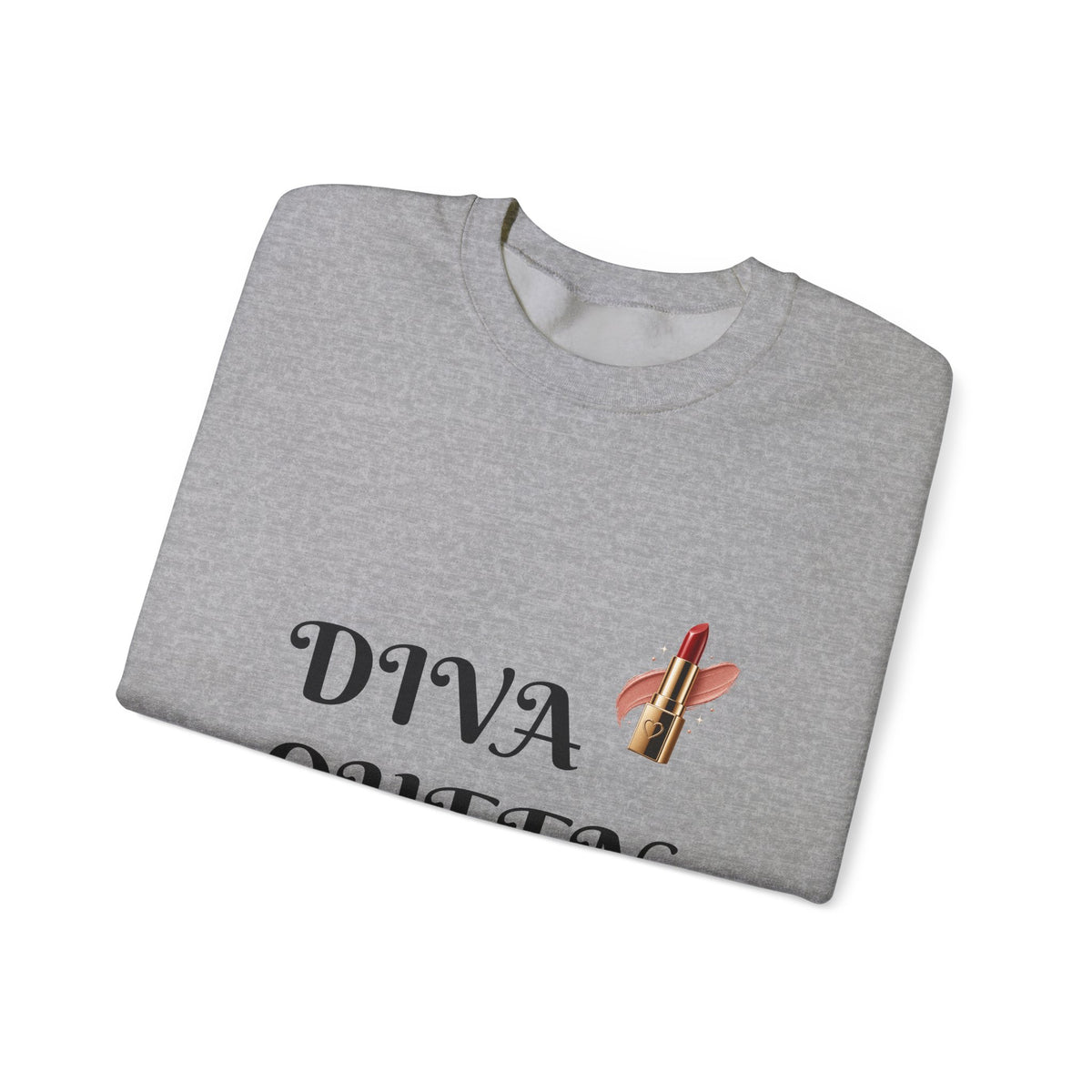 Diva Queen Sweatshirt – Lipstick Graphic Cozy Crewneck for Women