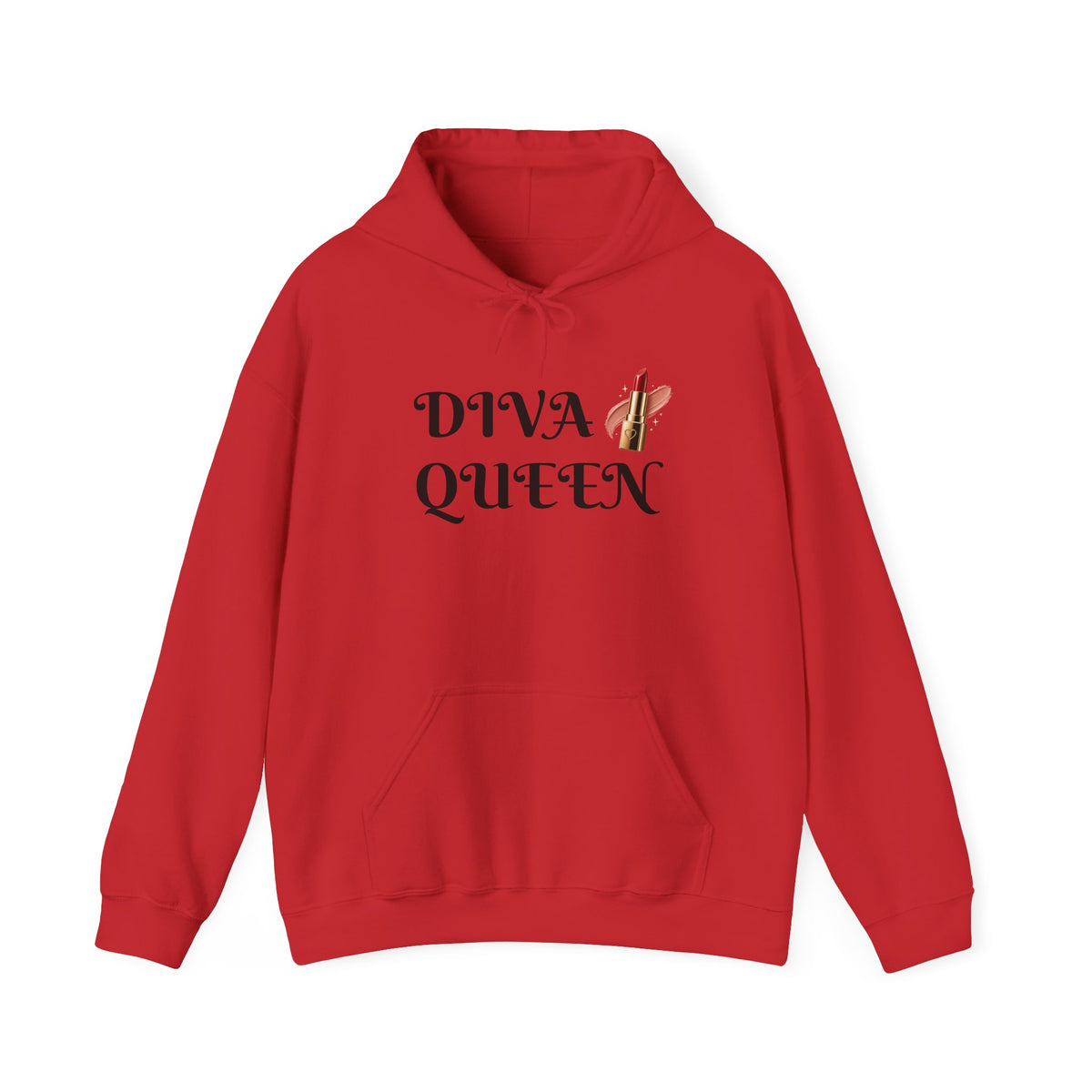 Diva Queen Hoodie – Feminine Lipstick Graphic Hooded Sweatshirt