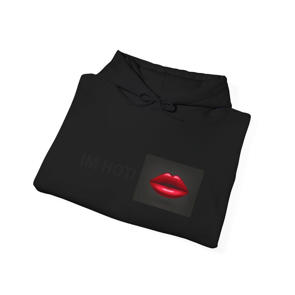 IM HOT! Red Lip Graphic Hoodie — Trendy Statement Pullover