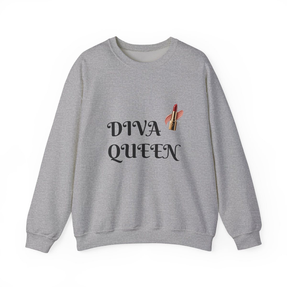 Diva Queen Sweatshirt – Lipstick Graphic Cozy Crewneck for Women