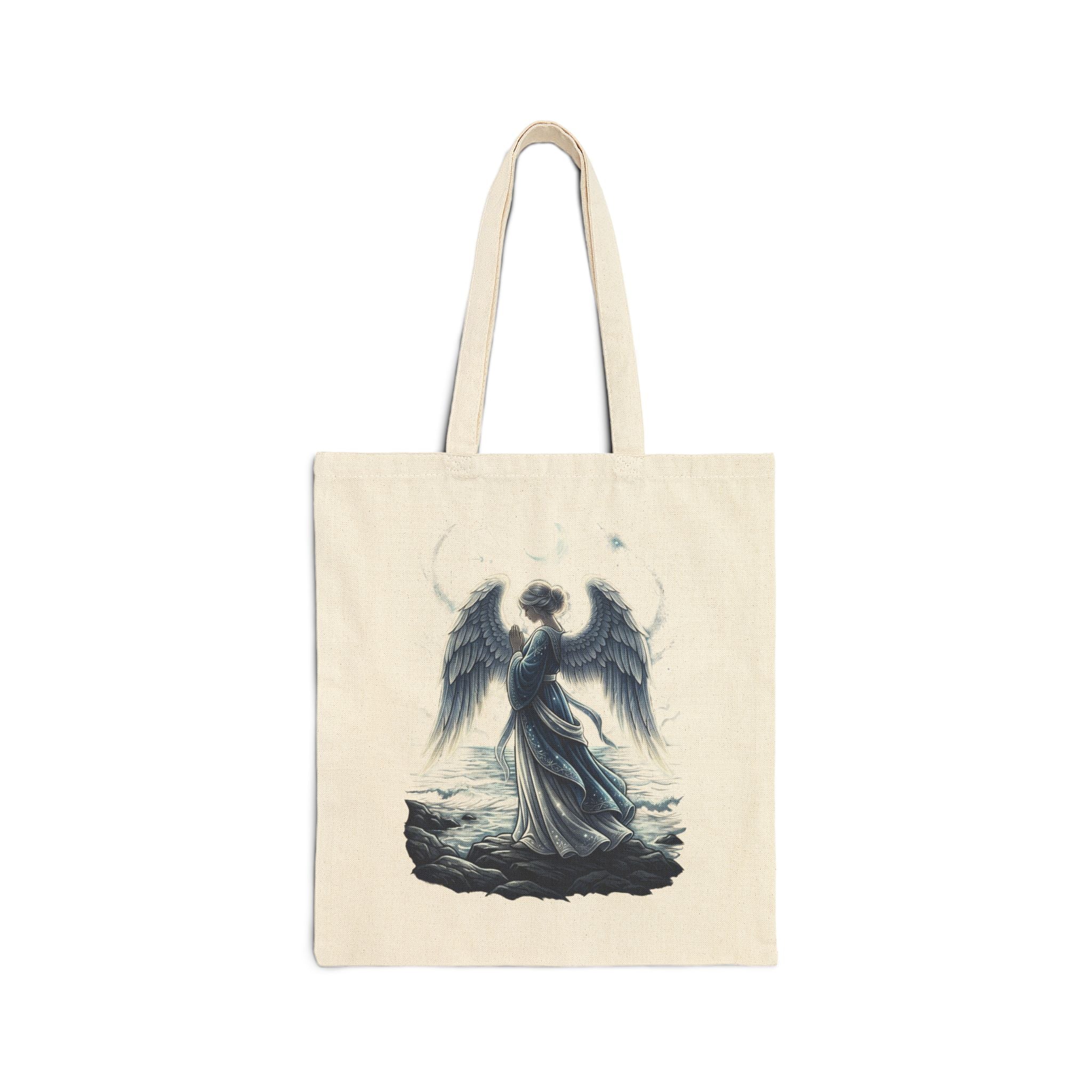 Angel Wings Tote Bag — Gothic Guardian Canvas Tote