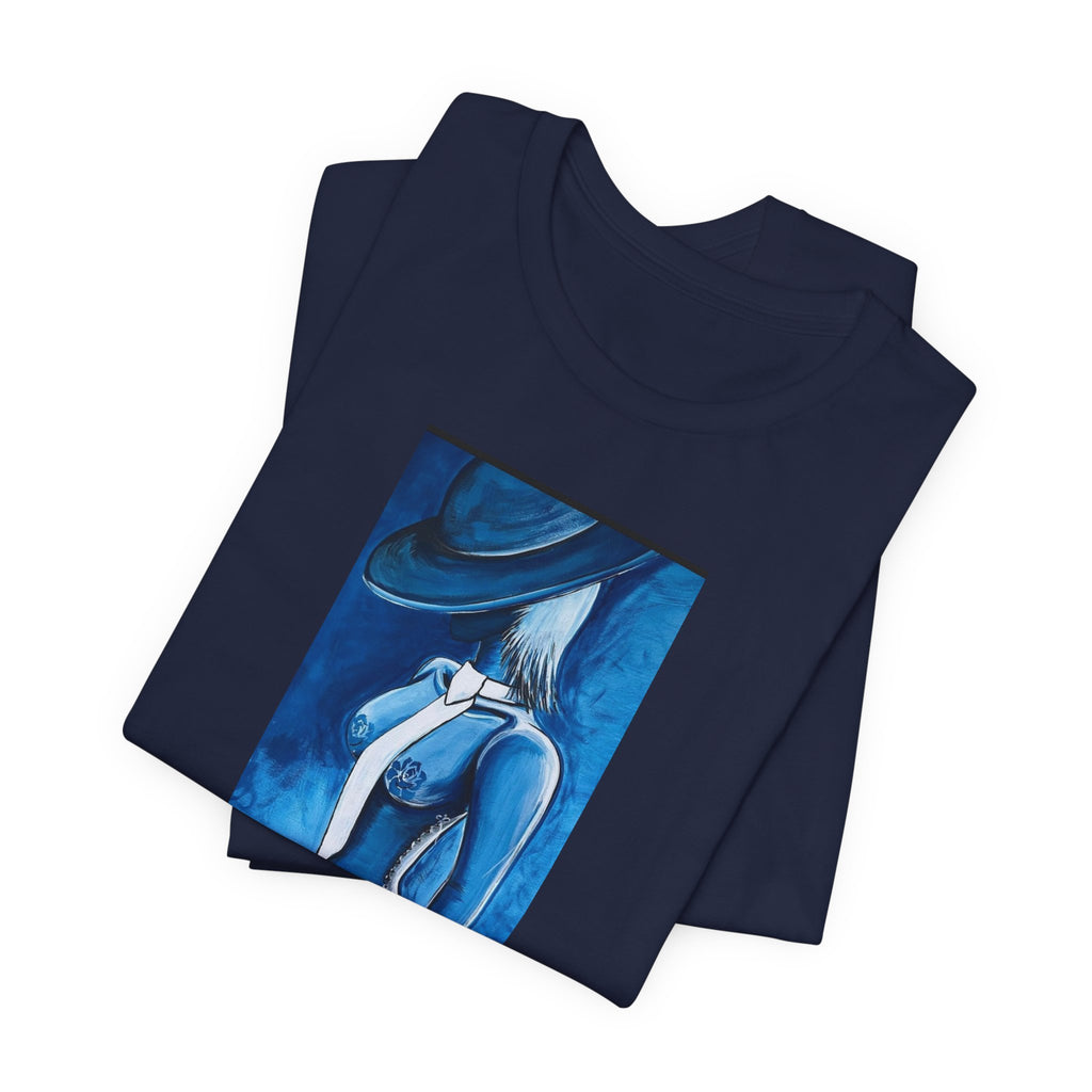 Blue Muse Art Tee — LUCARTstudios Woman in Hat Graphic T-Shirt