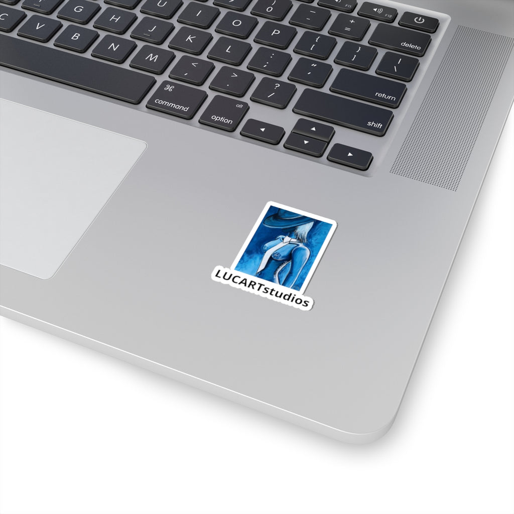 Blue Femme Art Sticker — LucARTstudios Kiss-Cut Decal