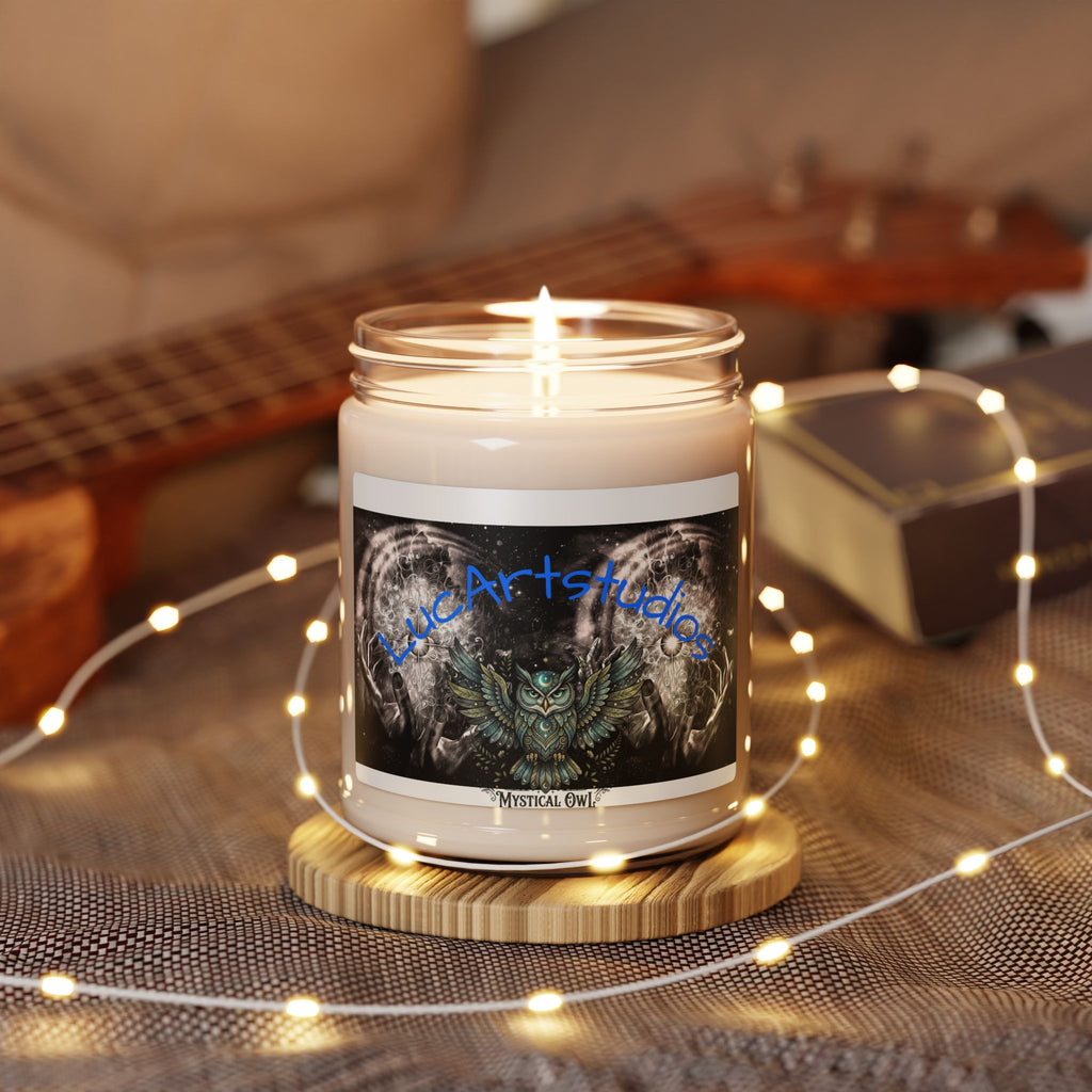 Mystical Owl Scented Soy Candle — 9oz Jar, Mystical Forest Vibe for Relaxation & Gifts