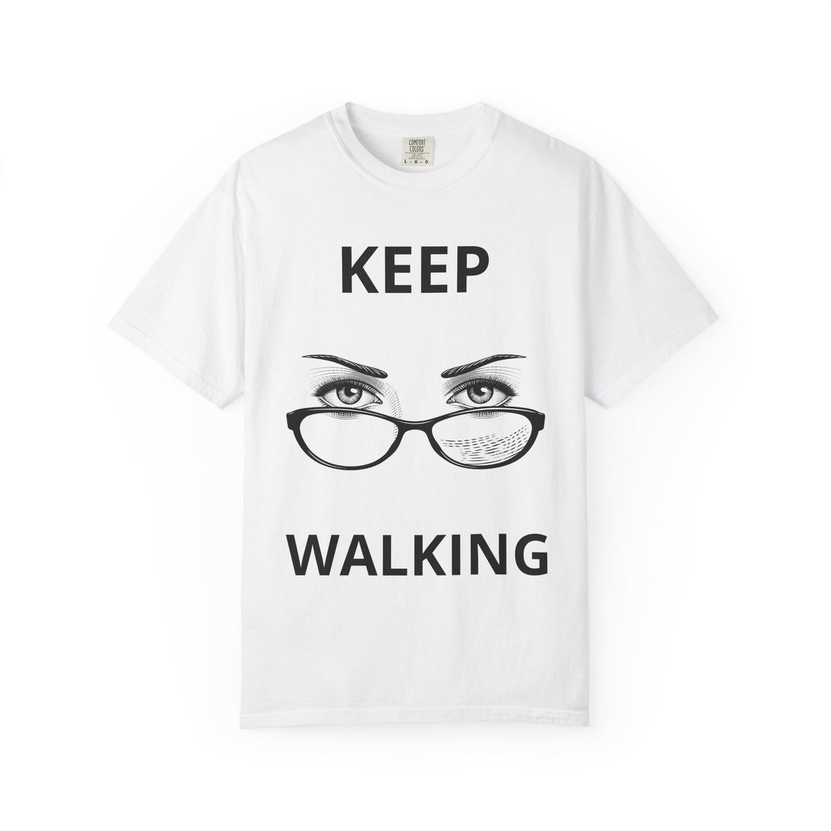 Keep Walking T-Shirt — Bold Eye & Glasses Graphic Tee