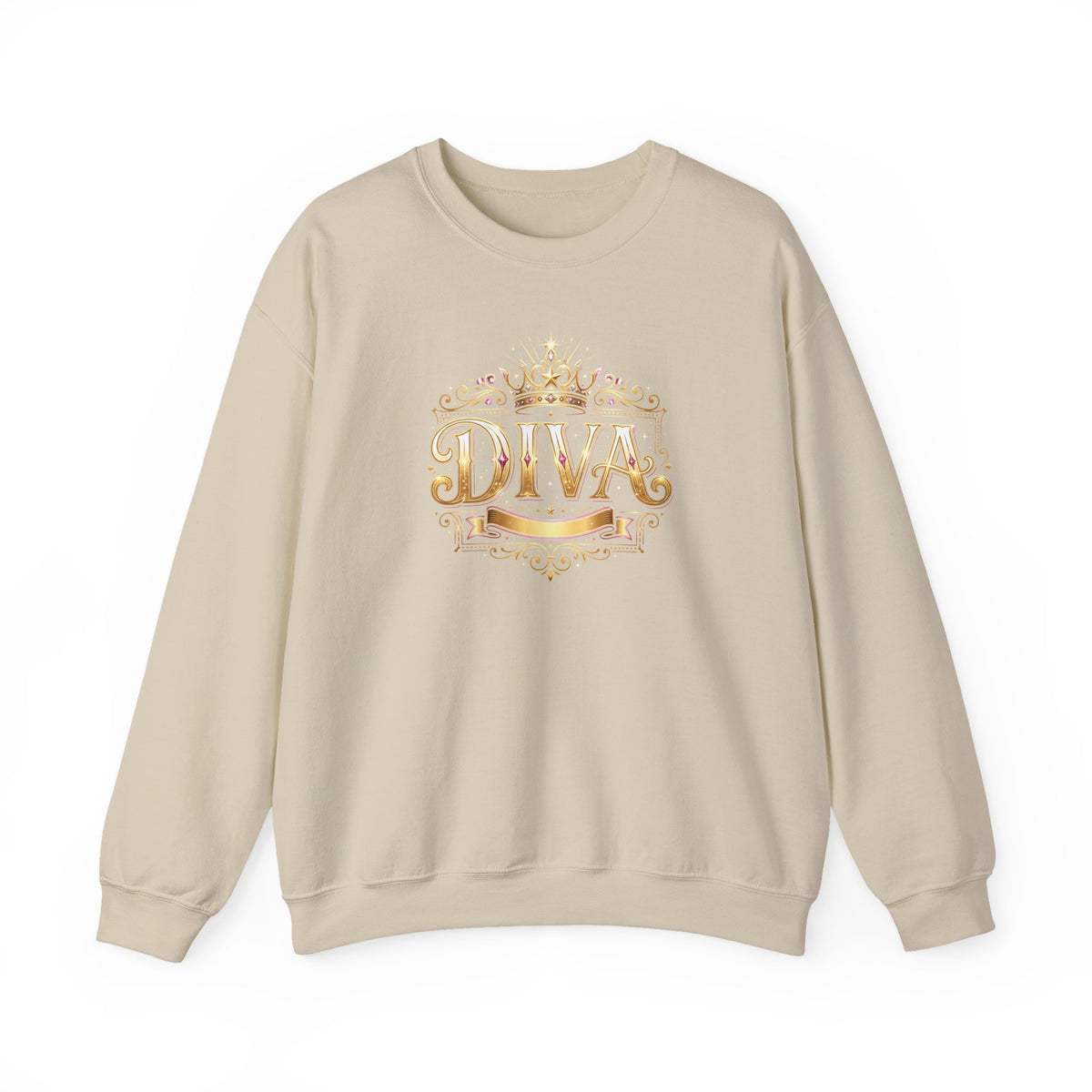 Diva Crown Sweatshirt — Gold Foil ‘DIVA’ Graphic Crewneck