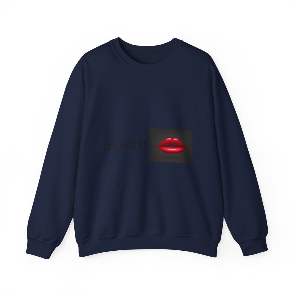 IM HOT! Lip Graphic Sweatshirt — Bold Red Lips Crewneck