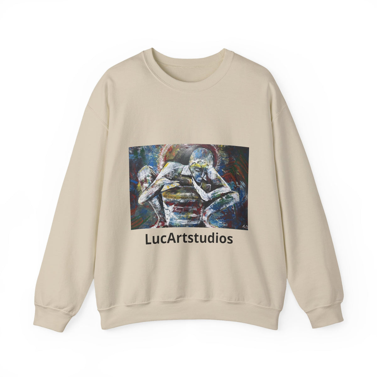 Artistic Figurative Crewneck Sweatshirt — "LucArtstudios" Graphic