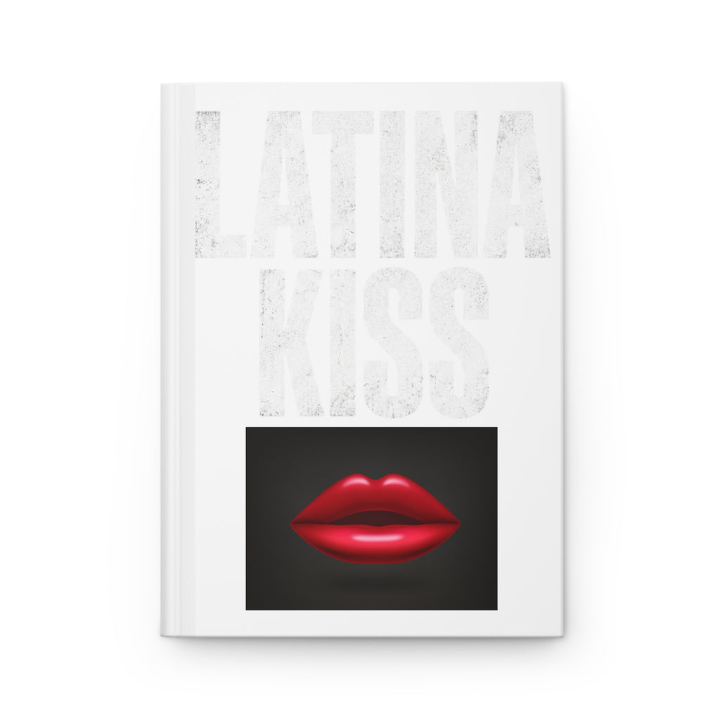 Latina Kiss Hardcover Journal — Lined Matte Notebook with Red Lip Art