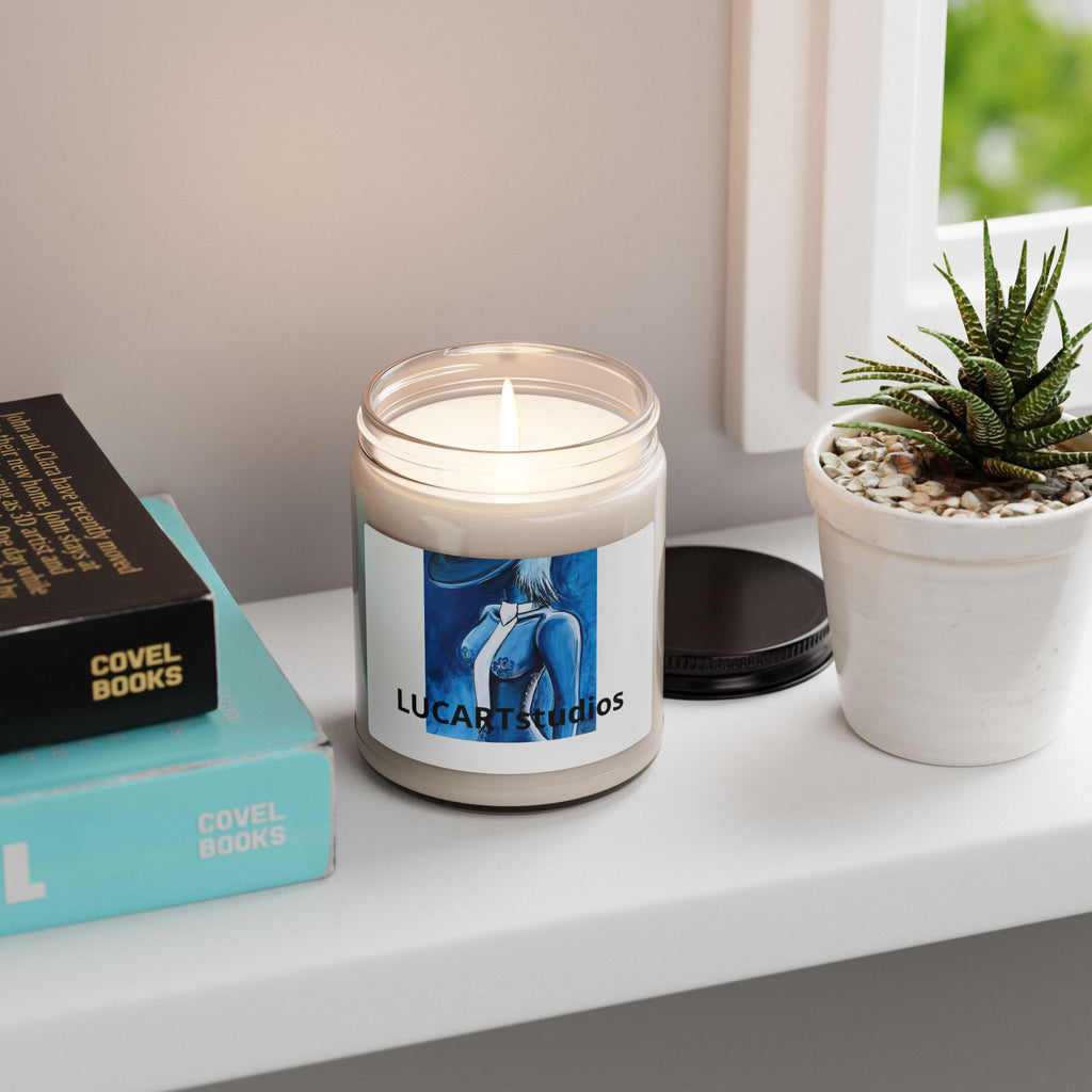 LucART Blue Muse 9oz Scented Soy Candle — Artistic Eau de Parfum Jar