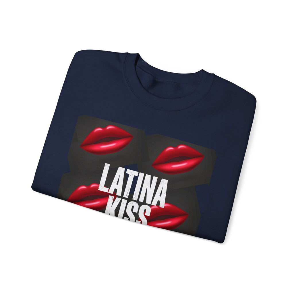Latina Kiss Crewneck Sweatshirt — Bold Red Lips Graphic