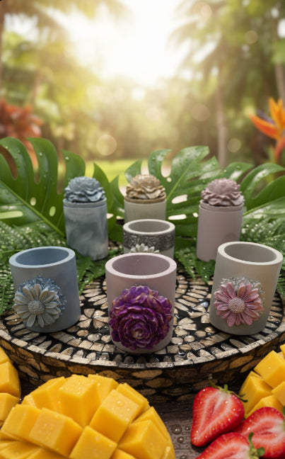 Concrete planter/candle/pen holders