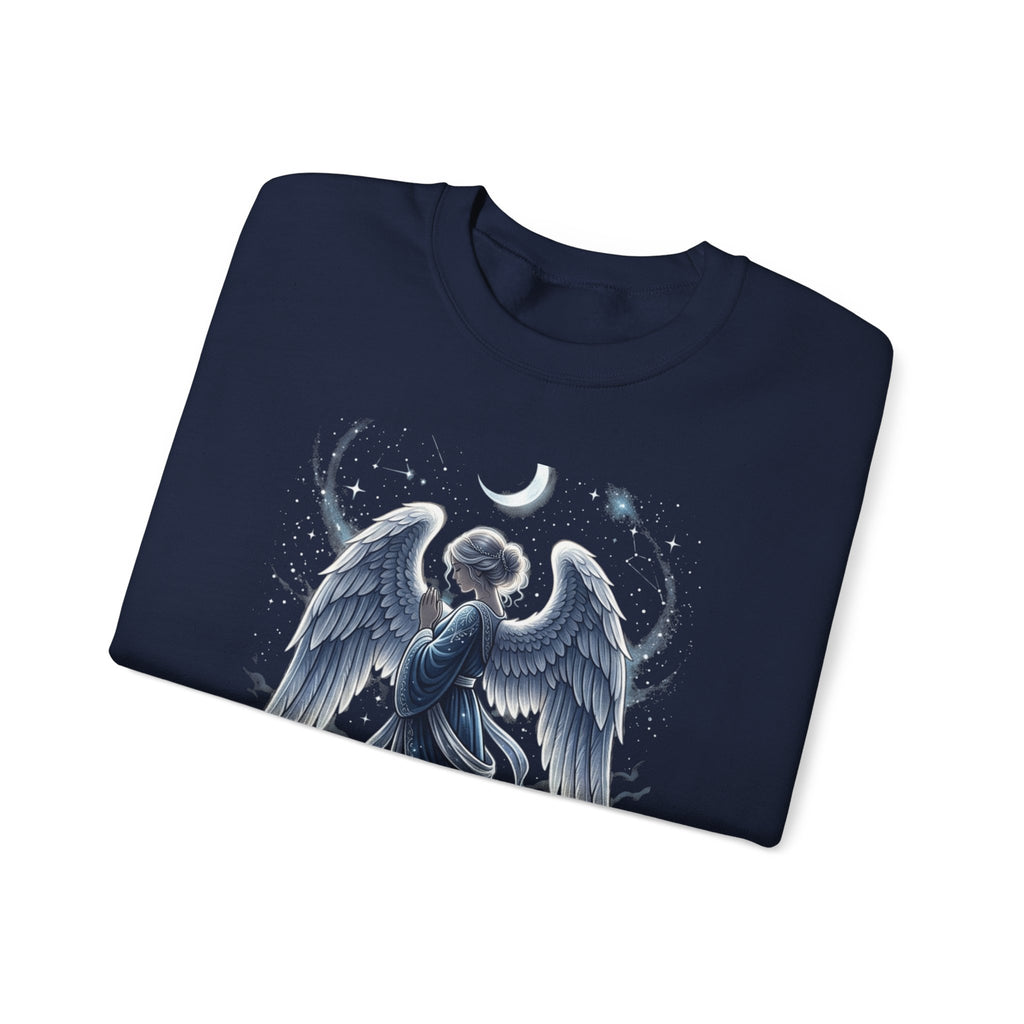 Angel Wings Crewneck Sweatshirt — Moonlit Guardian Graphic