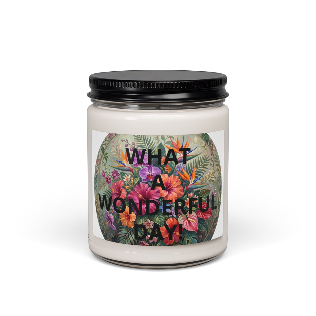 Scented Soy Candle — “What a Wonderful Day” Floral Jar (9 oz)
