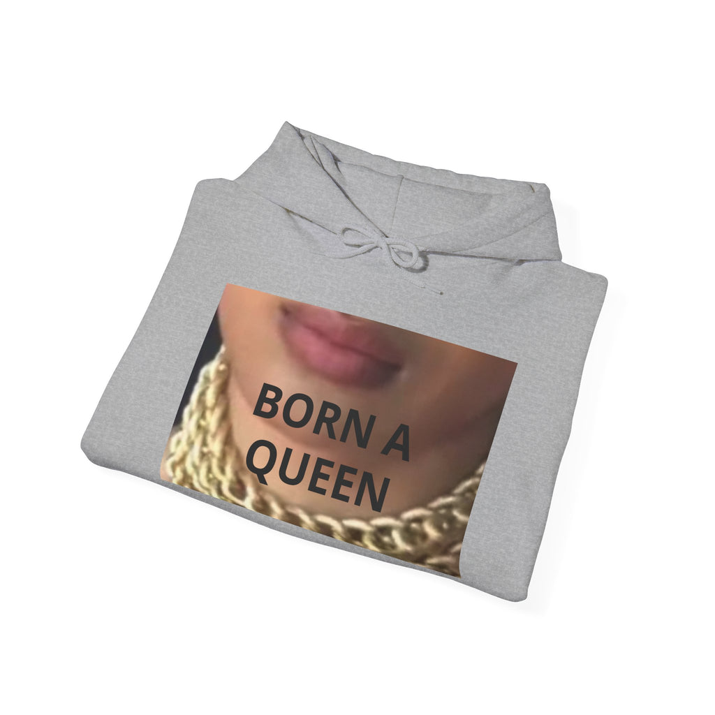 Born a Queen Hoodie - Empowering Crown Graphic Sweatshirt for Women