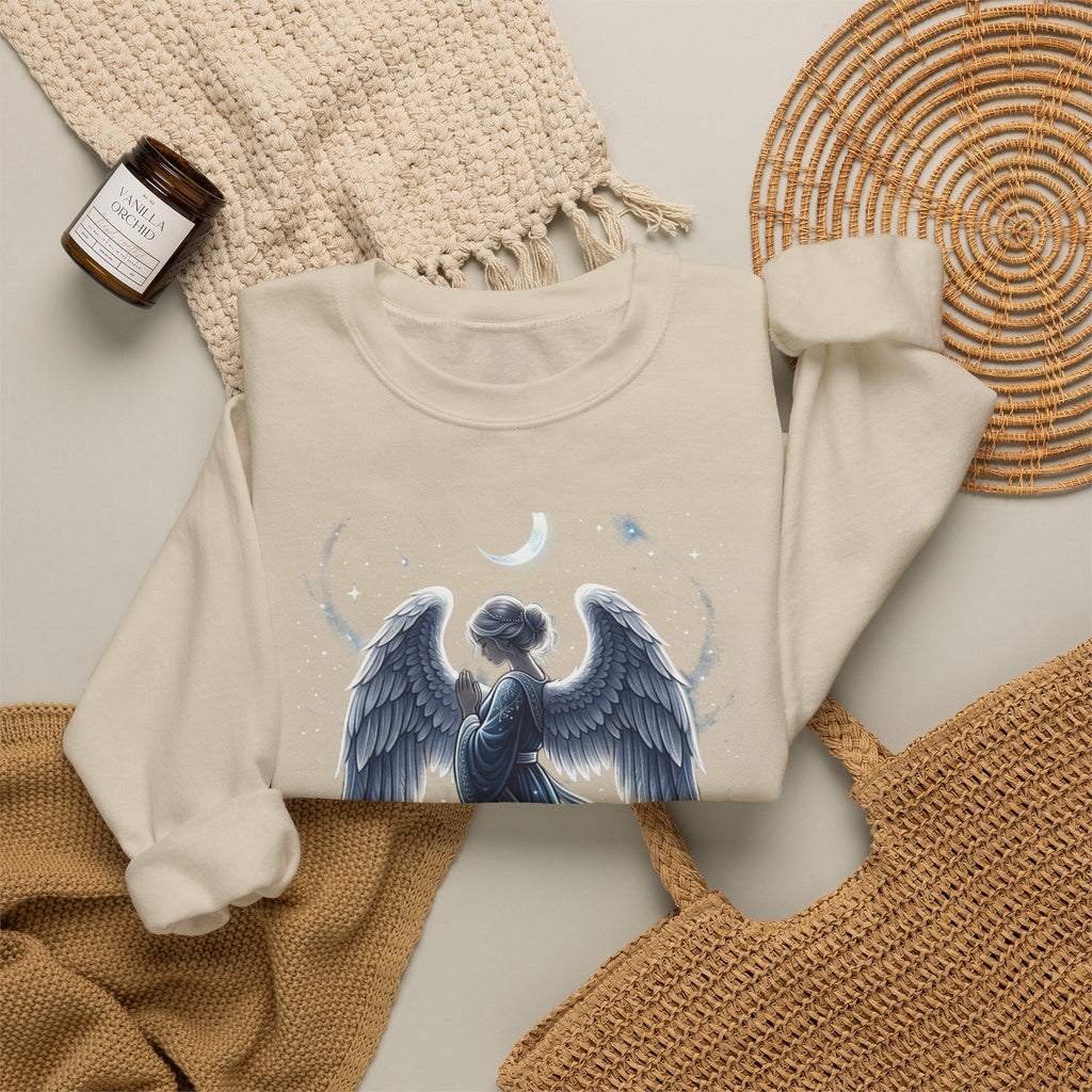 Angel Wings Crewneck Sweatshirt — Moonlit Guardian Graphic