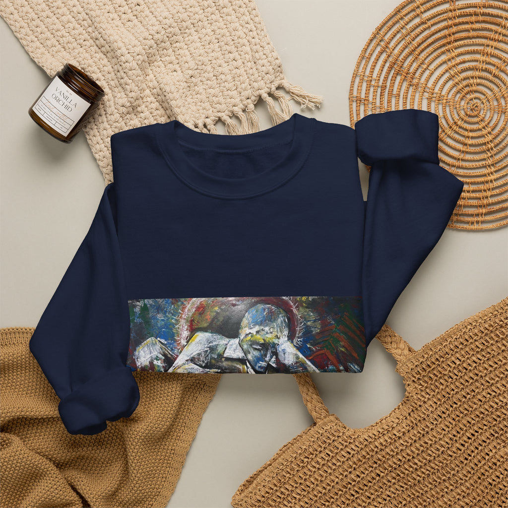 Artistic Figurative Crewneck Sweatshirt — "LucArtstudios" Graphic