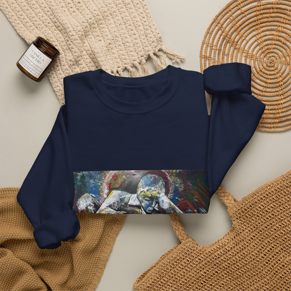 Artistic Figurative Crewneck Sweatshirt — "LucArtstudios" Graphic