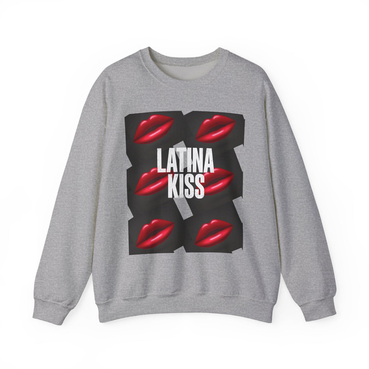 Latina Kiss Crewneck Sweatshirt — Bold Red Lips Graphic