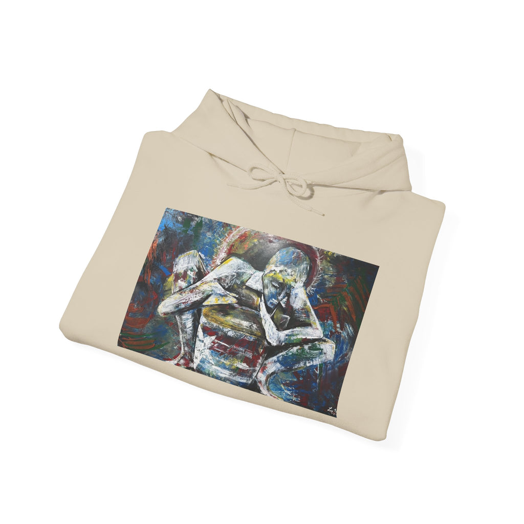 Abstract Wrestlers Hoodie – Athletic Art Pullover with Colorful Wrestling Design