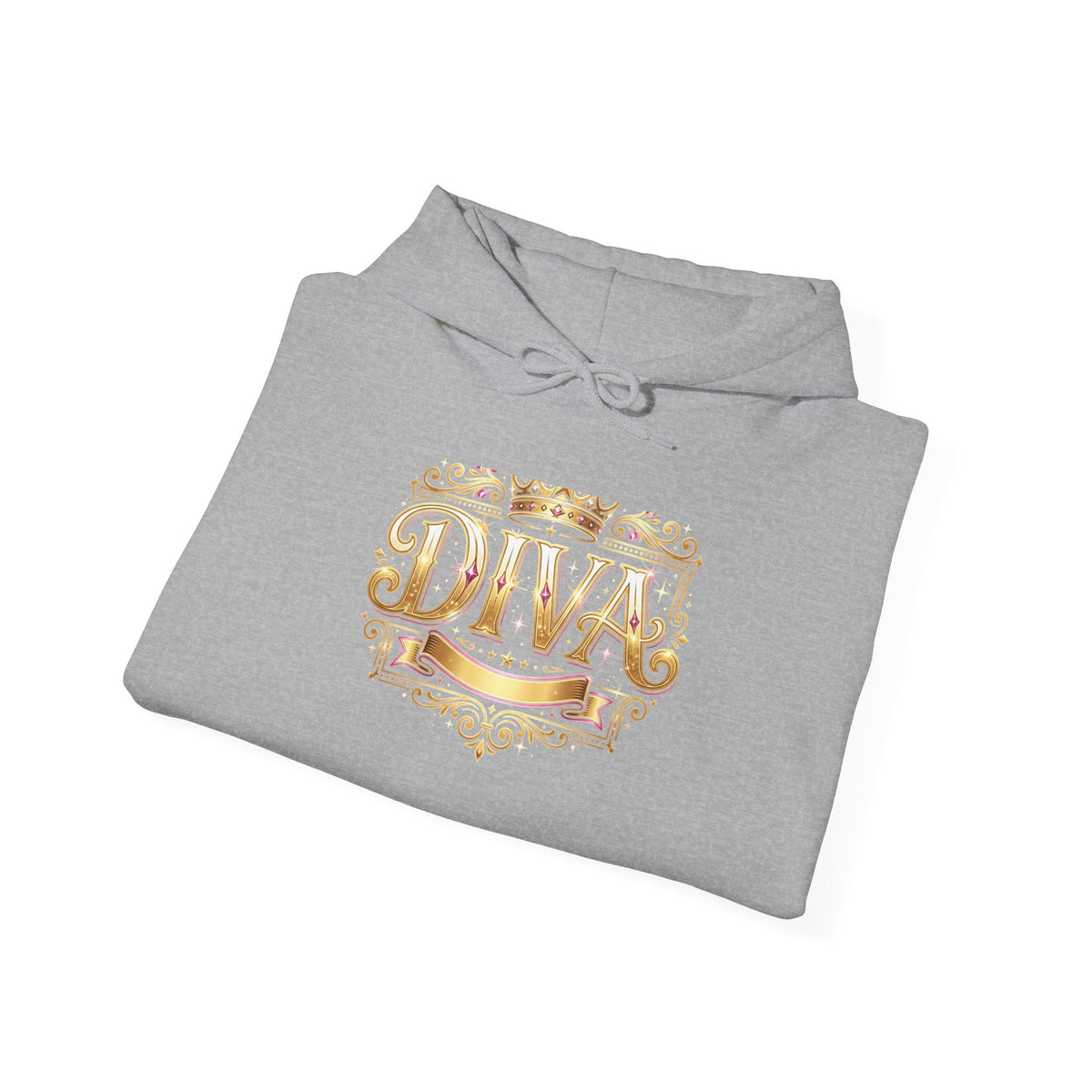 Diva Gold Foil Hoodie — Glam Statement Pullover for Stylish Women