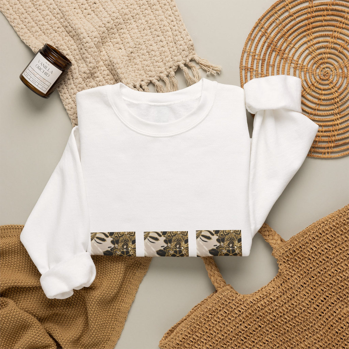 Retro Leopard Triptych Crewneck Sweatshirt