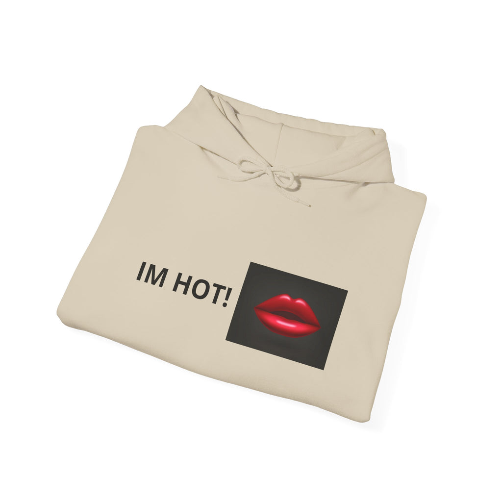 IM HOT! Red Lip Graphic Hoodie — Trendy Statement Pullover