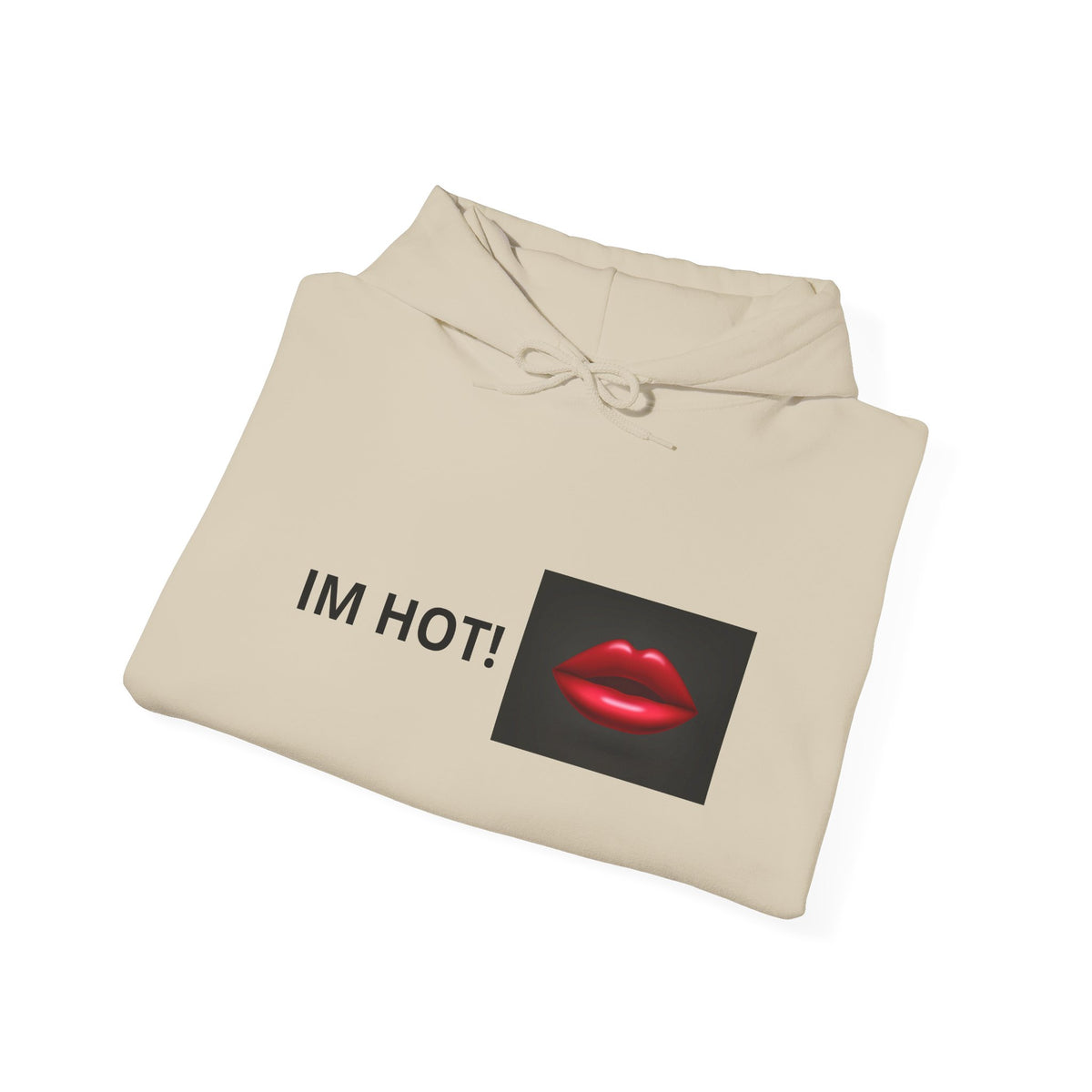 IM HOT! Red Lip Graphic Hoodie — Trendy Statement Pullover