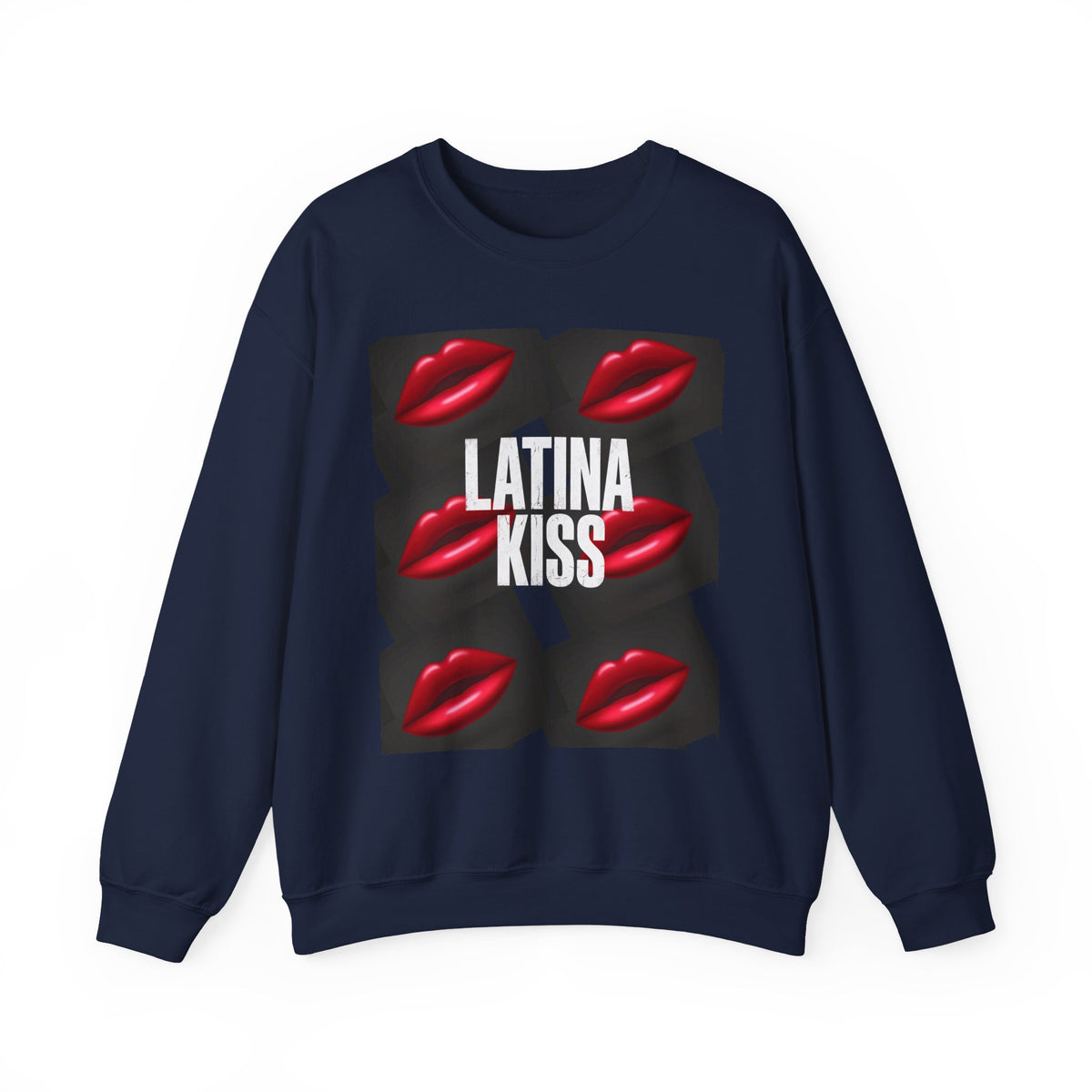 Latina Kiss Crewneck Sweatshirt — Bold Red Lips Graphic