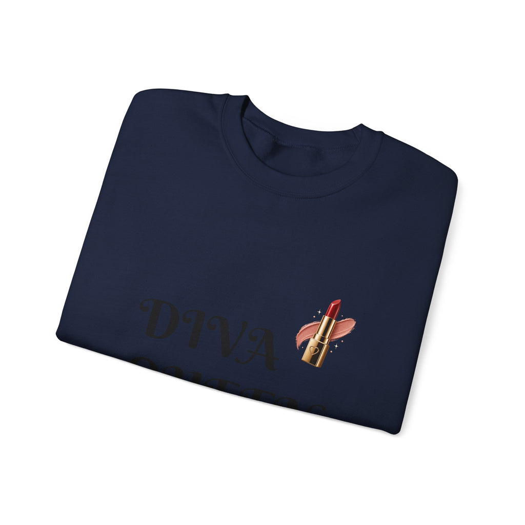 Diva Queen Sweatshirt – Lipstick Graphic Cozy Crewneck for Women