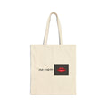 Cotton Tote Bag — "I'M HOT!" Red Lips Graphic Canvas Shopper